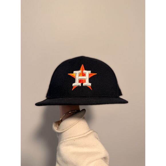 Houston Astros New Era 59Fifty Fitted Hat 7 5/8 MLB On Field Navy Cap - Picture 3 of 6